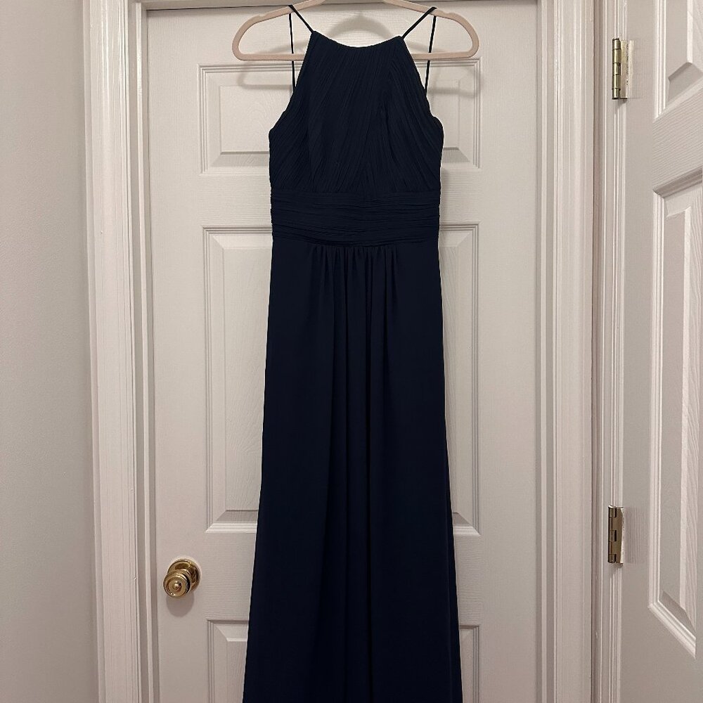 Navy #Levkoff Halter Gown